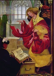 Erzengel Gabriel, Detail aus der Verkündigung vom Isenheimer Altar, ca. 1512-16